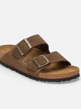 Birkenstock Arizona Suede Embossed (Corduroy Dark Tea) Men's Sandals